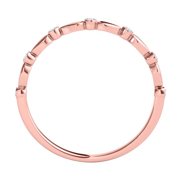 14K Gold 0.07 Ct Natural Diamond 5 mm Wide Wedding Band Ring  0.07 Cttw Natural Diamond Wedding Band In 14K Gold